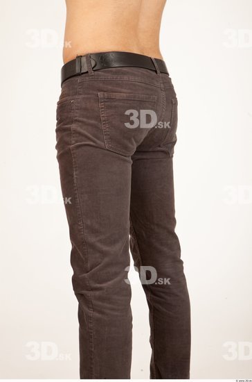 Thigh Man Casual Trousers Slim Studio photo references