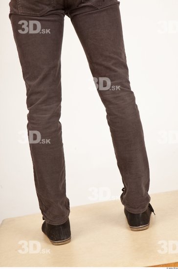 Calf Man Casual Trousers Slim Studio photo references