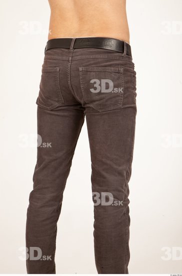 Thigh Man Casual Trousers Slim Studio photo references