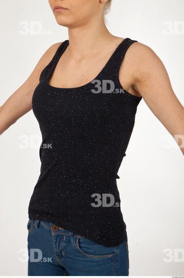 Upper Body Woman Casual Singlet Slim Studio photo references