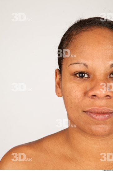 Head Woman Black Overweight Female Studio Poses