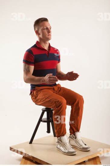 Whole Body Man Artistic poses White Casual Athletic