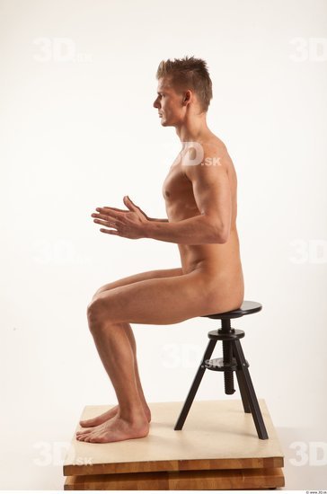 Whole Body Man Artistic poses White Nude Athletic