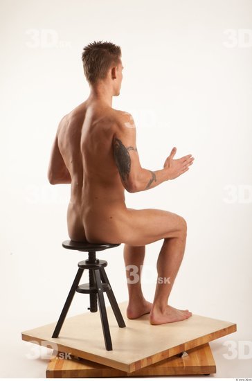 Whole Body Man Artistic poses White Nude Athletic