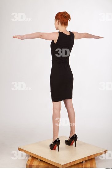 Whole Body Woman T poses Formal Dress Slim Studio photo references