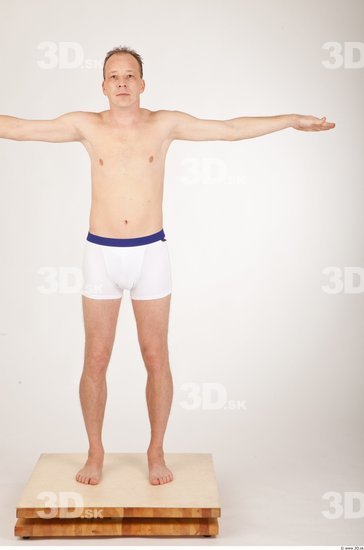 Whole Body Man T poses Underwear Shorts Average Studio photo references