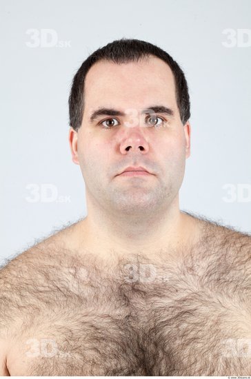 Head Man White Overweight Male Studio Poses