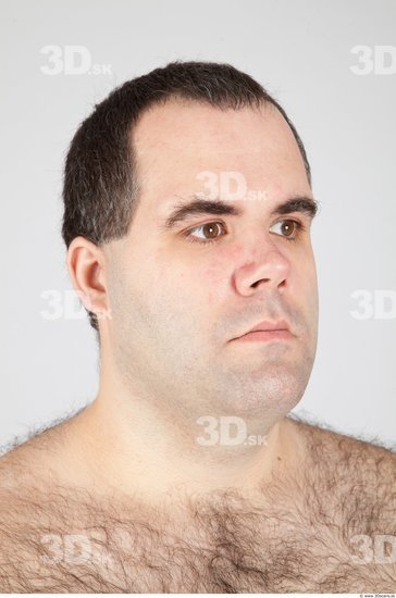 Head Man White Overweight Male Studio Poses