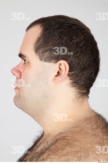 Head Man White Overweight Male Studio Poses