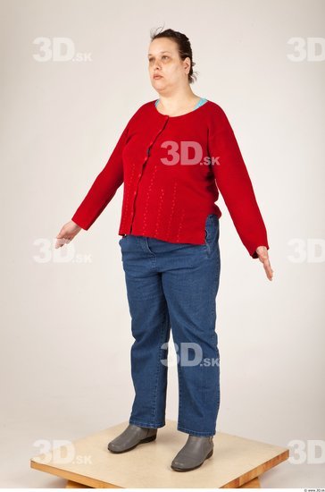 Whole Body Woman Animation references Casual Overweight Studio photo references