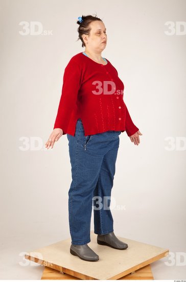 Whole Body Woman Animation references Casual Overweight Studio photo references