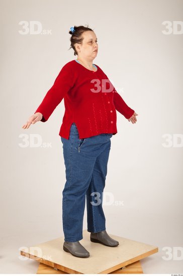 Whole Body Woman Animation references Casual Overweight Studio photo references