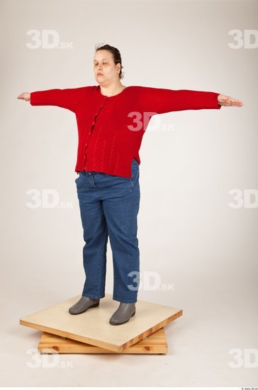 Whole Body Woman T poses Casual Overweight Studio photo references