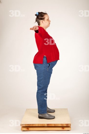 Whole Body Woman T poses Casual Overweight Studio photo references