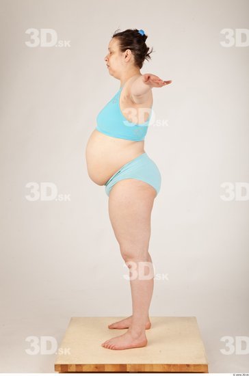 Whole Body Woman T poses Underwear Overweight Studio photo references