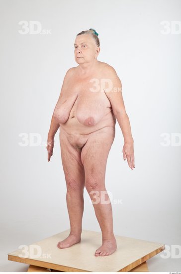 Whole Body Animation references Nude Overweight Wrinkles Studio photo references