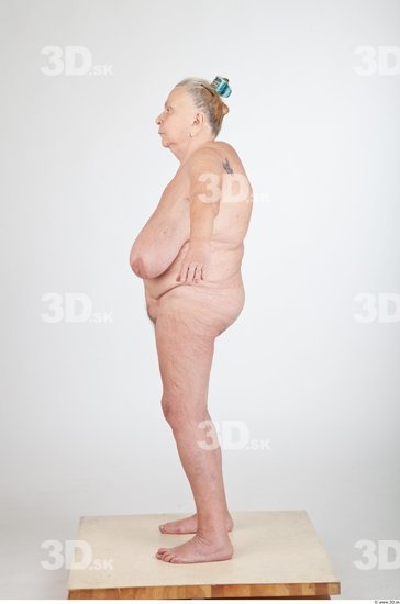 Whole Body Animation references Nude Overweight Wrinkles Studio photo references