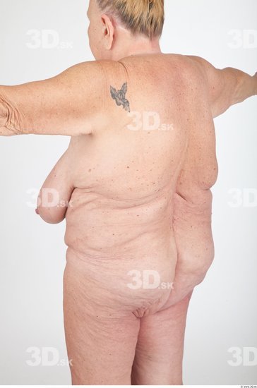 Back Nude Overweight Wrinkles Studio photo references