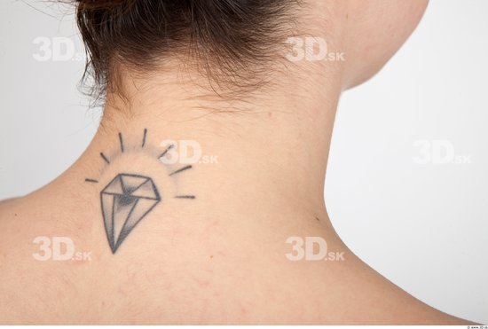 Neck Woman Tattoo Nude Slim Studio photo references