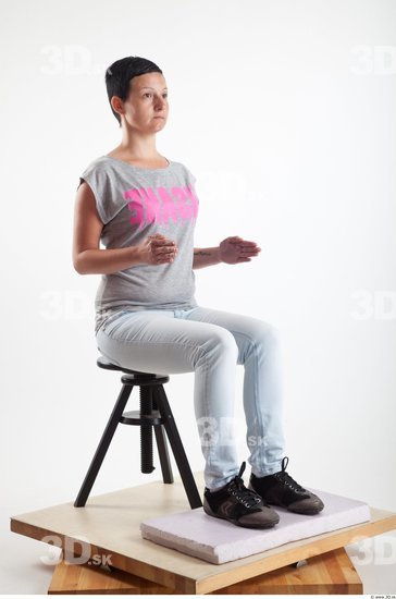 Whole Body Woman Artistic poses White Casual Slim