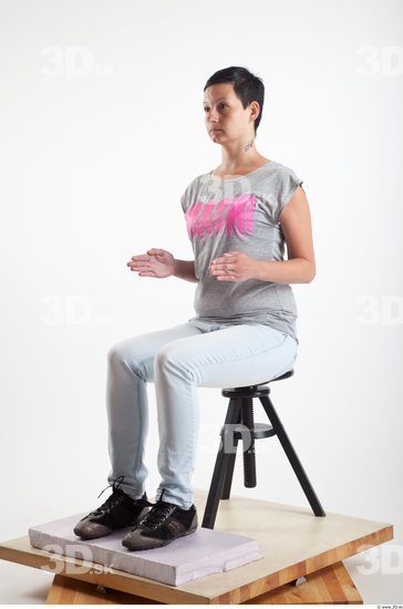 Whole Body Woman Artistic poses White Casual Slim