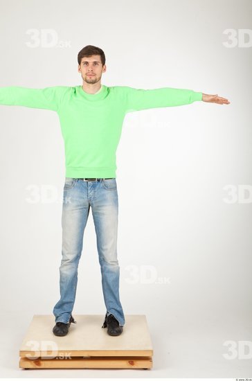 Whole Body Man T poses Casual Athletic Studio photo references