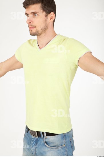 Upper Body Man Casual Shirt T shirt Athletic Studio photo references