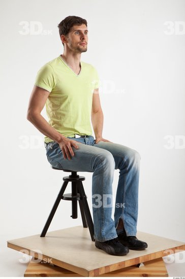 Whole Body Man Artistic poses White Casual Athletic