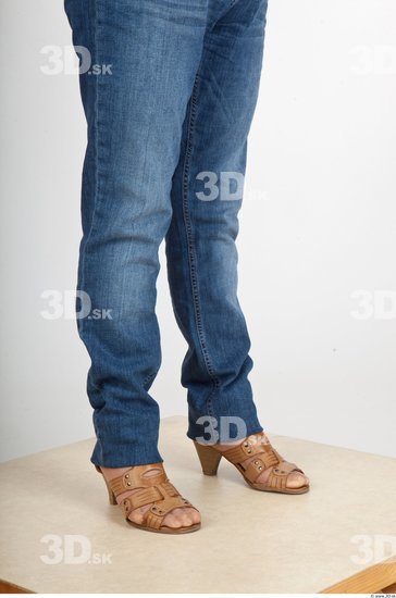 Calf Woman Casual Jeans Average Wrinkles Studio photo references