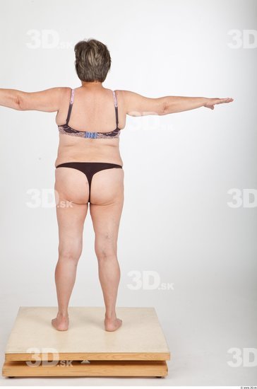 Whole Body Woman T poses Underwear Average Wrinkles Studio photo references