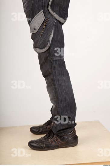 Calf Man Casual Jeans Average Wrinkles Studio photo references