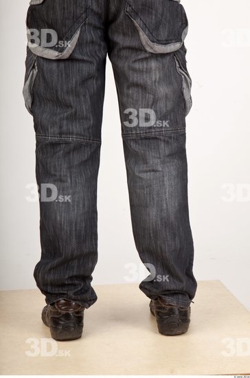 Calf Man Casual Jeans Average Wrinkles Studio photo references