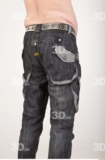 Thigh Man Casual Jeans Average Wrinkles Studio photo references