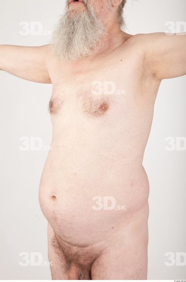 Upper Body Man Nude Average Wrinkles Studio photo references