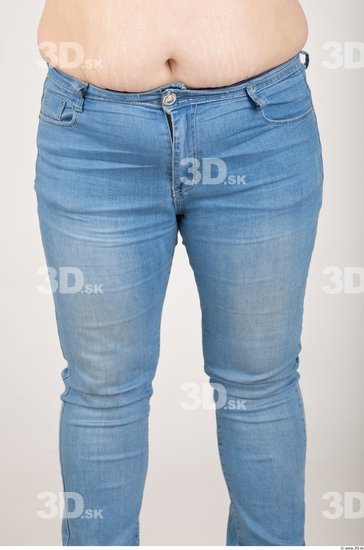 Thigh Woman Casual Jeans Chubby Studio photo references