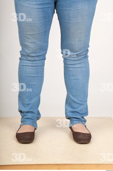 Calf Woman Casual Jeans Chubby Studio photo references