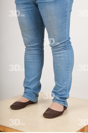 Calf Woman Casual Jeans Chubby Studio photo references