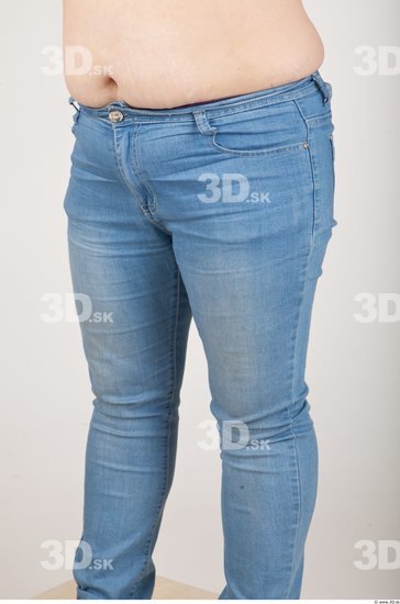 Thigh Woman Casual Jeans Chubby Studio photo references