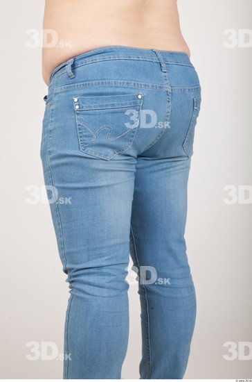 Thigh Woman Casual Jeans Chubby Studio photo references