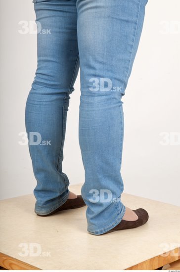 Calf Woman Casual Jeans Chubby Studio photo references