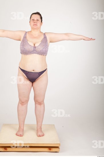 Whole Body Woman T poses Underwear Chubby Studio photo references