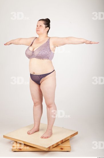 Whole Body Woman T poses Underwear Chubby Studio photo references
