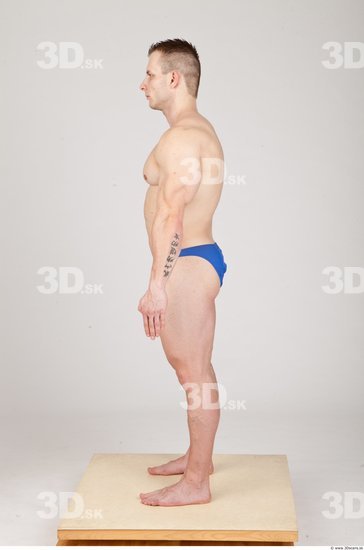 Whole Body Man White Underwear Athletic Studio photo references