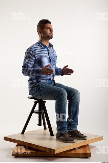 Whole Body Man Artistic poses White Casual Athletic Bearded