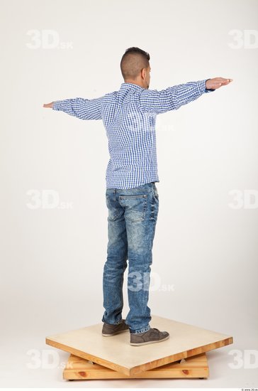 Whole Body Man T poses Casual Athletic Bearded Studio photo references