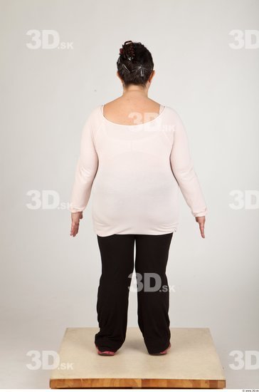 Whole Body Back Woman Animation references Casual Overweight Studio photo references