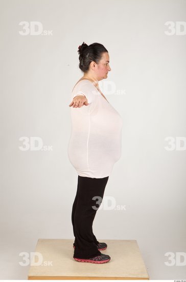Whole Body Back Woman Animation references T poses Casual Overweight Studio photo references