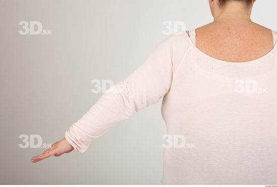 Arm Back Woman Casual Shirt T shirt Overweight Studio photo references