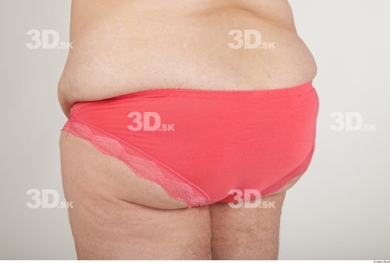 Back Bottom Man Woman Underwear Overweight Panties Studio photo references