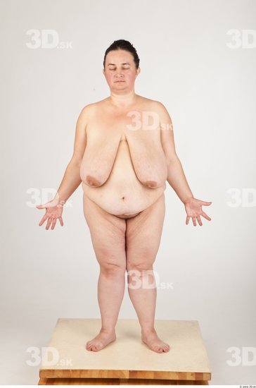 Whole Body Back Woman Nude Overweight Studio photo references